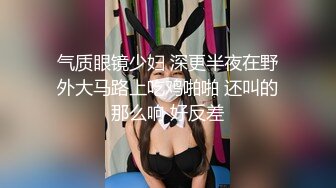 气质眼镜少妇 深更半夜在野外大马路上吃鸡啪啪 还叫的那么响 好反差