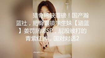 ⚫️⚫️猎奇稀缺重磅！国产瀚蓝社，肥臀眼镜学生妹【涵蓝】姜罚捆绑SP，屁股被打的青紫红肿，国对对话2